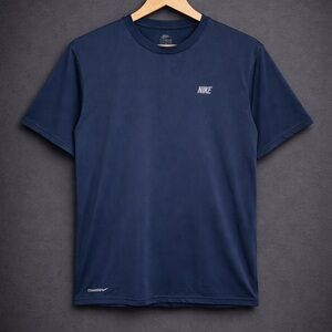 Nike Training Dri-Fit T-Shirt Mens Large Navy Blue Athletic Gym Workout